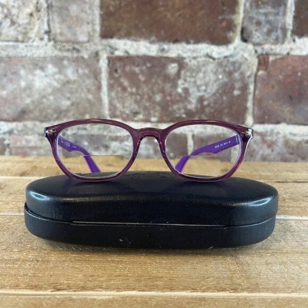 Ray-Ban Kids' Ry1599 Rectangular Eyeglass Frames In Purple w/ case